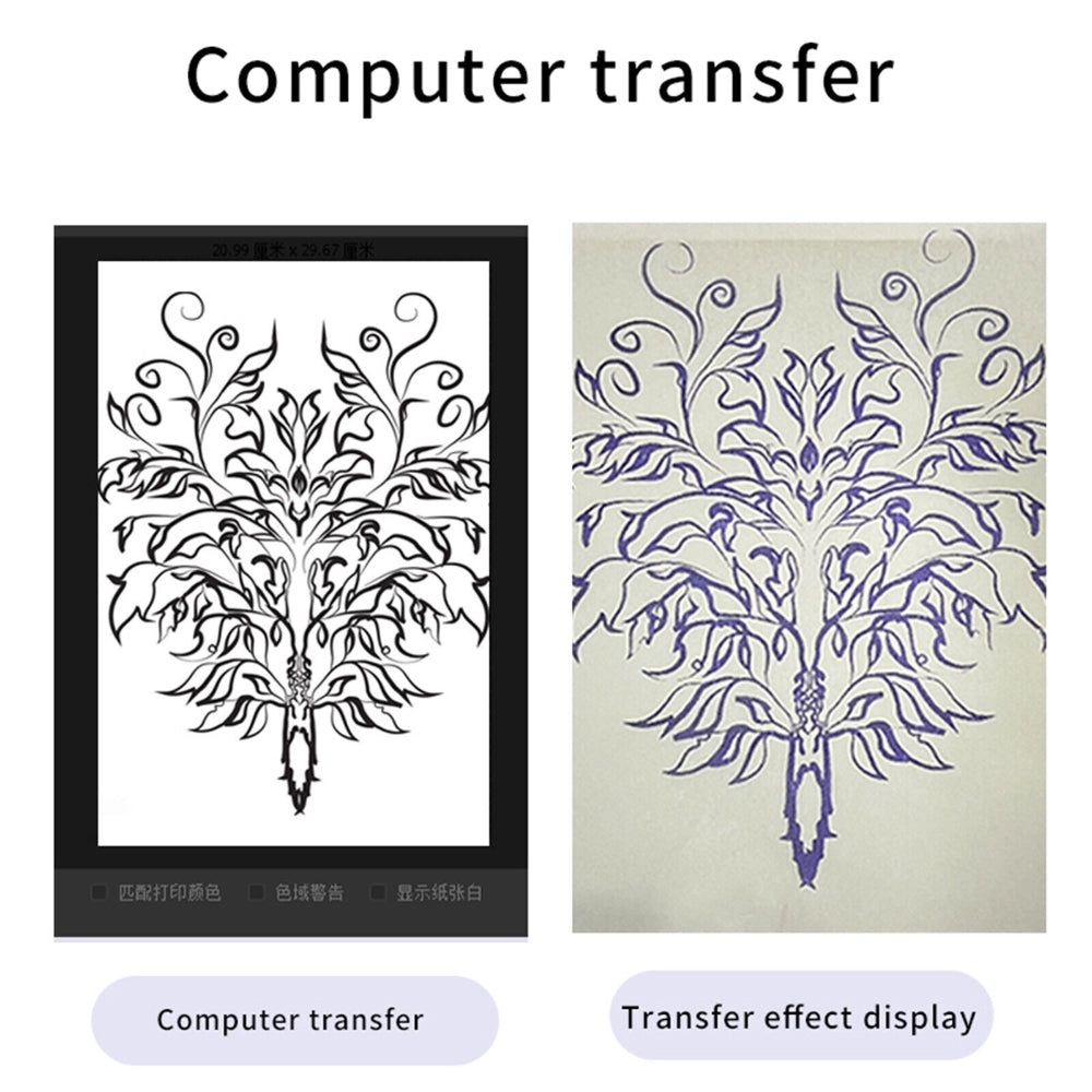 Wireless Tattoo Transfer Printer Portable Machine Clear Transfer Stencil Printer Black V201-HLWS009-BLACK
