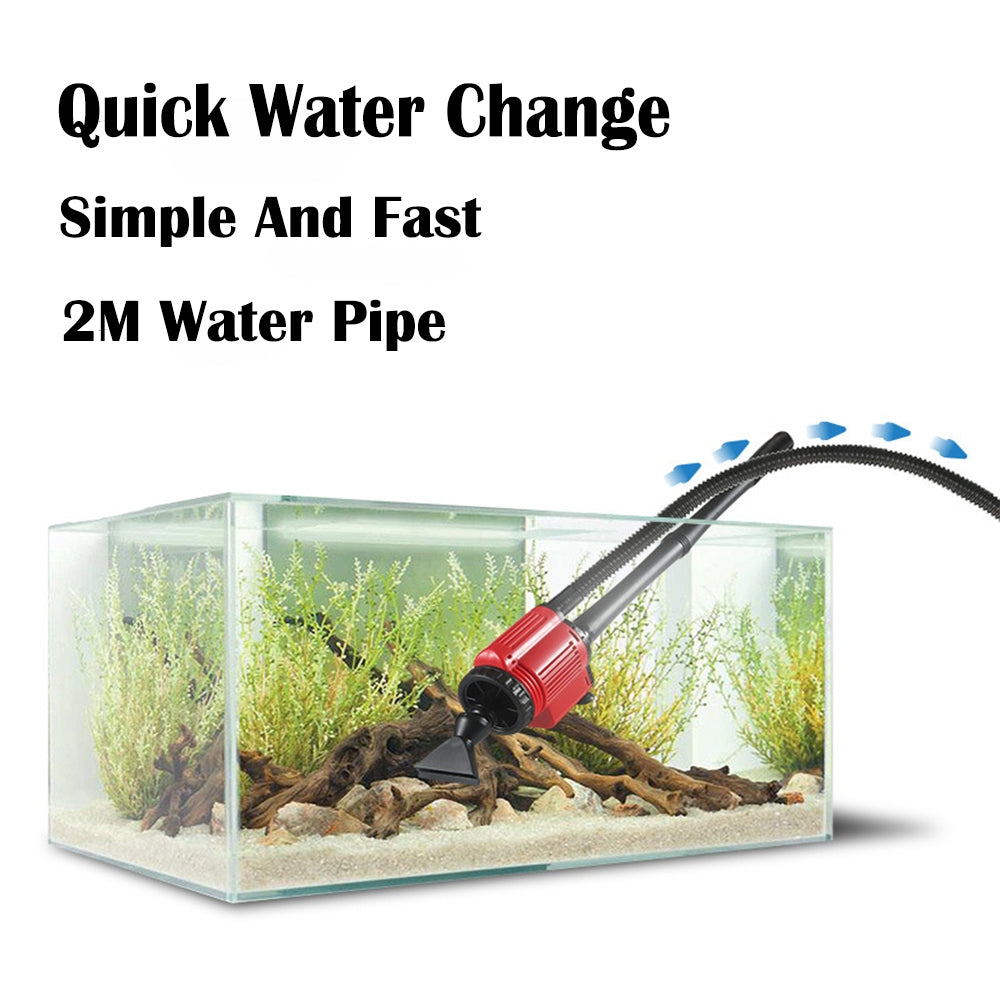 Aquarium Electric Siphon Pump Vacuum Cleaner Fish Tank Clean Water Change Gravel V201-HLYG001-BLACK