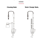 Aquarium Electric Siphon Pump Vacuum Cleaner Fish Tank Clean Water Change Gravel V201-HLYG001-BLACK
