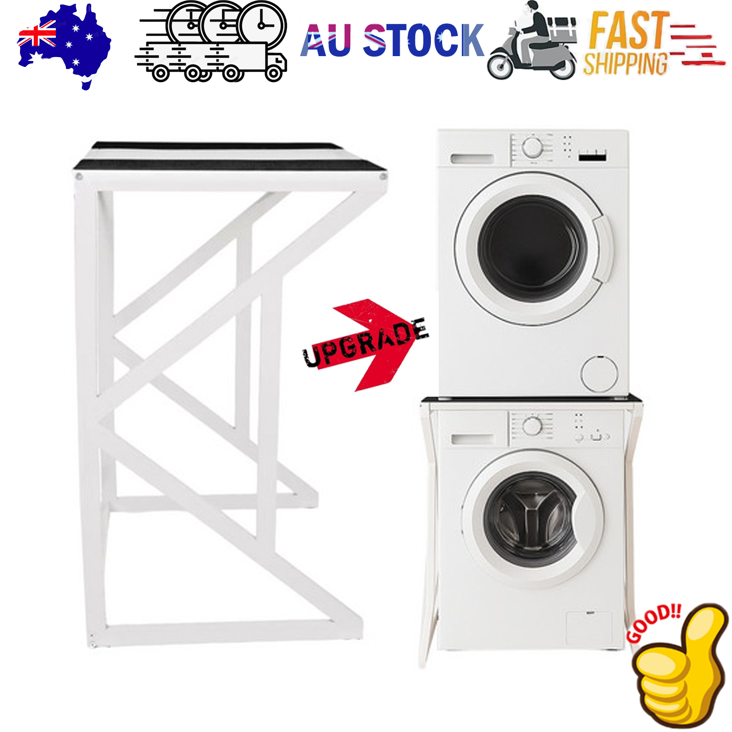 Fits all front-loading washers Fixed-height Drying machine stand V4.0 Machine AU V201-HOLD6077WH8AUB
