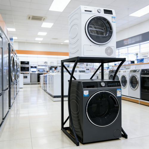 ORIGINAL Dryer Stand Maxi: Portable Dryer Rack Heavy Duty Steel Capacity Black for Washer/Dryer/Mini Fridge V201-HOLD6079BL8AU