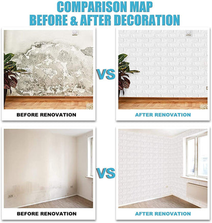 70CMx10M 3D Wall Paper Panel Foam Brick Self Adhesive Waterproof Wallpaper Sticker V201-HW01WH-10M-AU