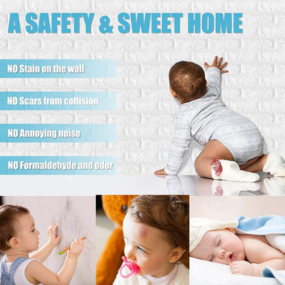 70CMx10M 3D Wall Paper Panel Foam Brick Self Adhesive Waterproof Wallpaper Sticker V201-HW01WH-10M-AU