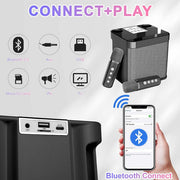 Black Karaoke Machine with 2 Wireless Microphones Bluetooth-Compatible 5.0 for Parties V201-IAA2032BL8AUA