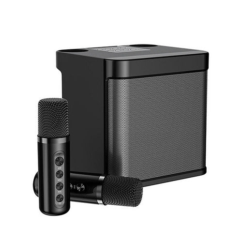 Black Karaoke Machine with 2 Wireless Microphones Bluetooth-Compatible 5.0 for Parties V201-IAA2032BL8AUA