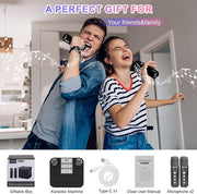 Black Karaoke Machine with 2 Wireless Microphones Bluetooth-Compatible 5.0 for Parties V201-IAA2032BL8AUA