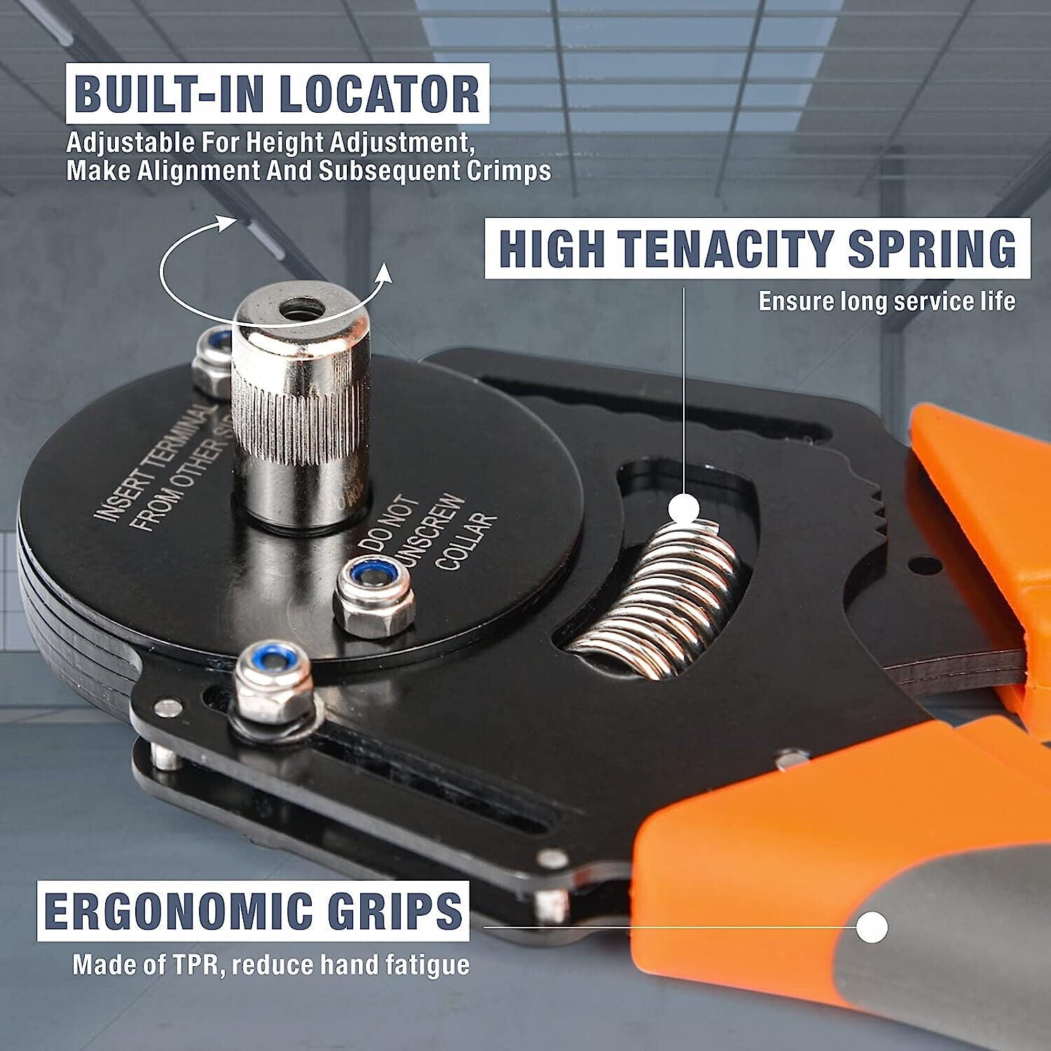 DT20 Crimper 4 Way Indent,8 Impression iCrimp Closed Barrel Type Deutsch Crimper V201-IWD0020BL8AU
