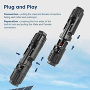 10 Pairs Solar Panel Connectors 30A Line Plug Socket Male & Female IP67 PV Cable V201-JJ100646