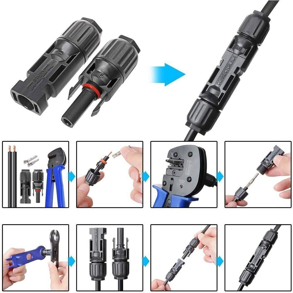 10 Pairs Solar Panel Connectors 30A Line Plug Socket Male & Female IP67 PV Cable V201-JJ100646
