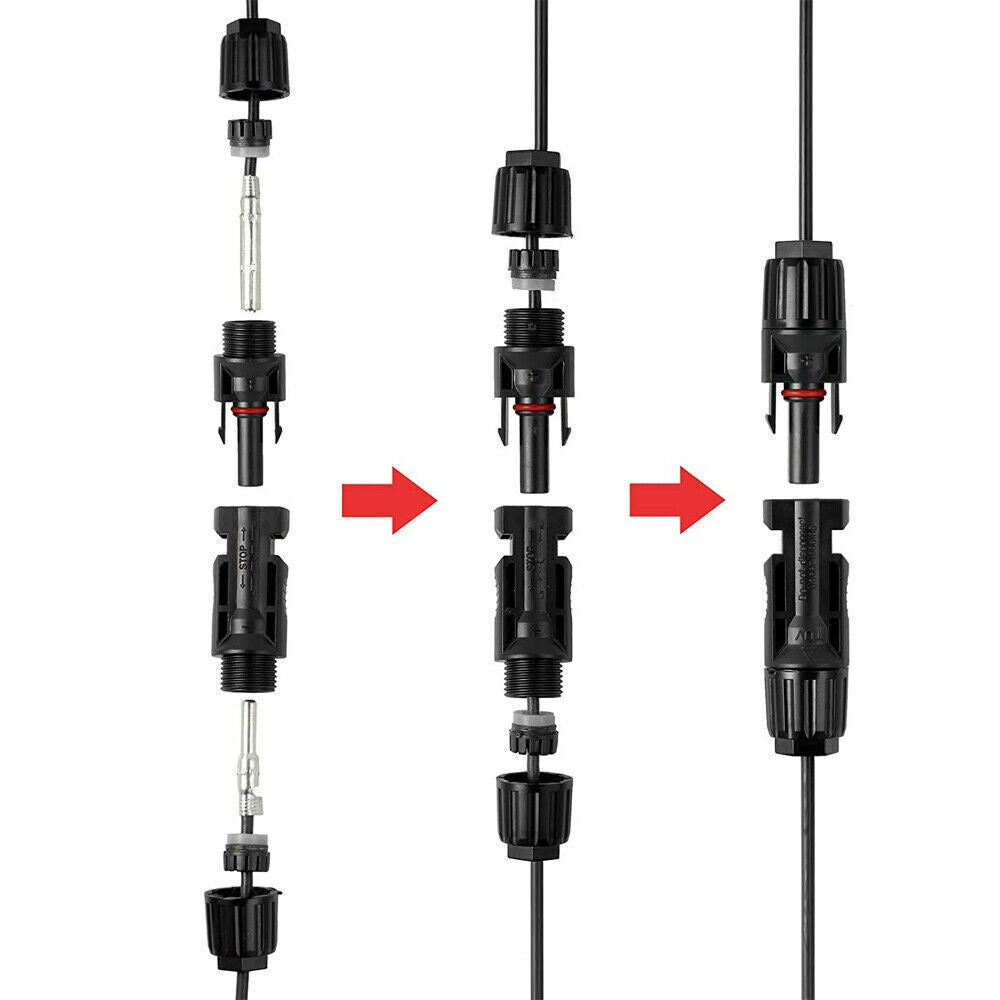 10 Pairs Solar Panel Connectors 30A Line Plug Socket Male & Female IP67 PV Cable V201-JJ100646