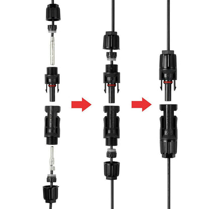 10 Pairs Solar Panel Connectors 30A Line Plug Socket Male & Female IP67 PV Cable V201-JJ100646