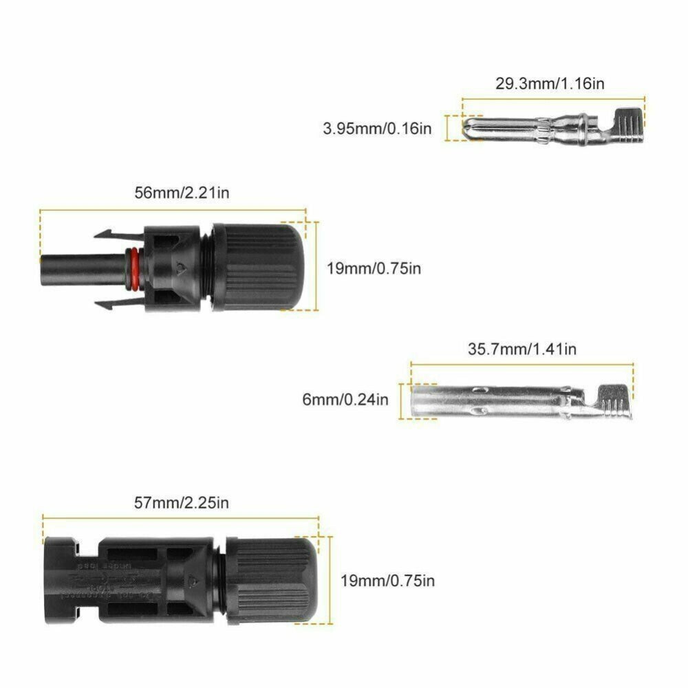 10 Pairs Solar Panel Connectors 30A Line Plug Socket Male & Female IP67 PV Cable V201-JJ100646