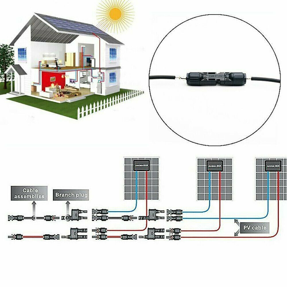 10 Pairs Solar Panel Connectors 30A Line Plug Socket Male & Female IP67 PV Cable V201-JJ100646