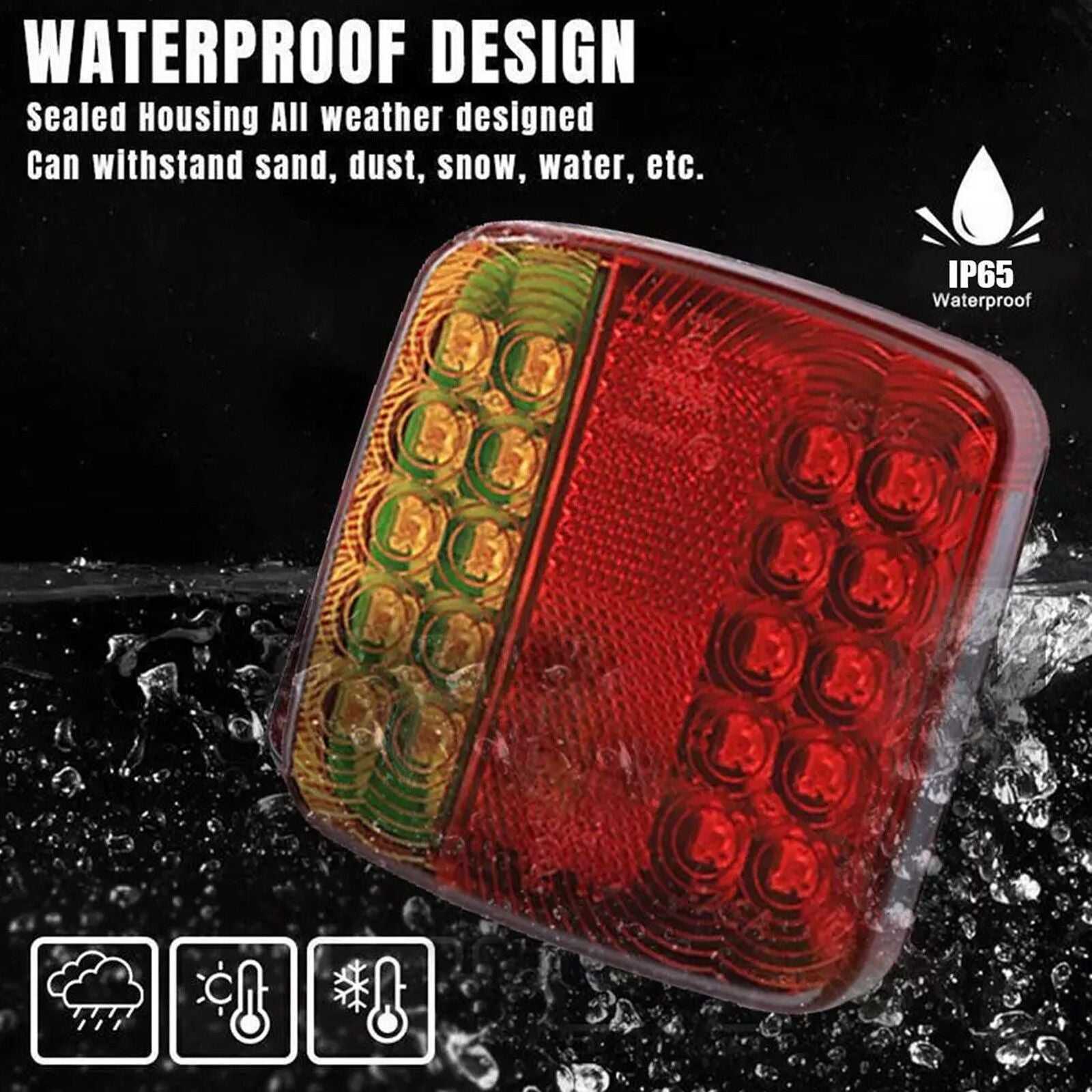 2X 7Pin LED Magnetic Wireless Trailer-TailLight Kit For Trailer Truck Automotive V201-LED-RY--C-AU