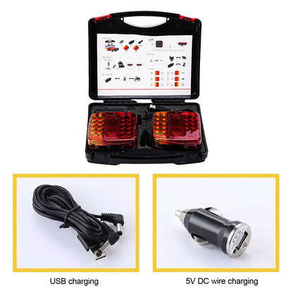 2X 7Pin LED Magnetic Wireless Trailer-TailLight Kit For Trailer Truck Automotive V201-LED-RY--C-AU
