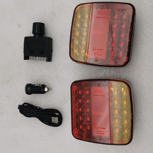 2X 7Pin LED Magnetic Wireless Trailer-TailLight Kit For Trailer Truck Automotive V201-LED-RY--C-AU