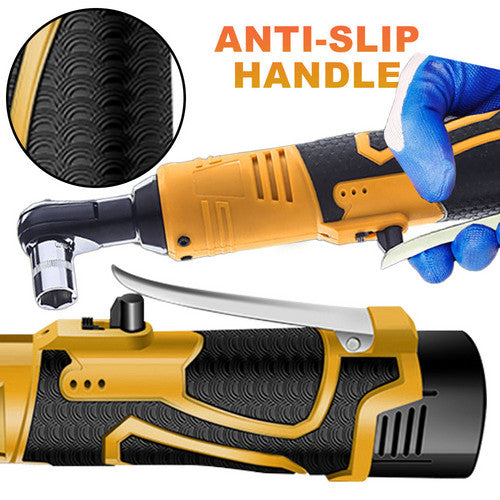 21V 3/8'' 100N.m Electric Right Angle Ratchet Wrench Charger+ 2 Battery V201-LI0090YL8AU