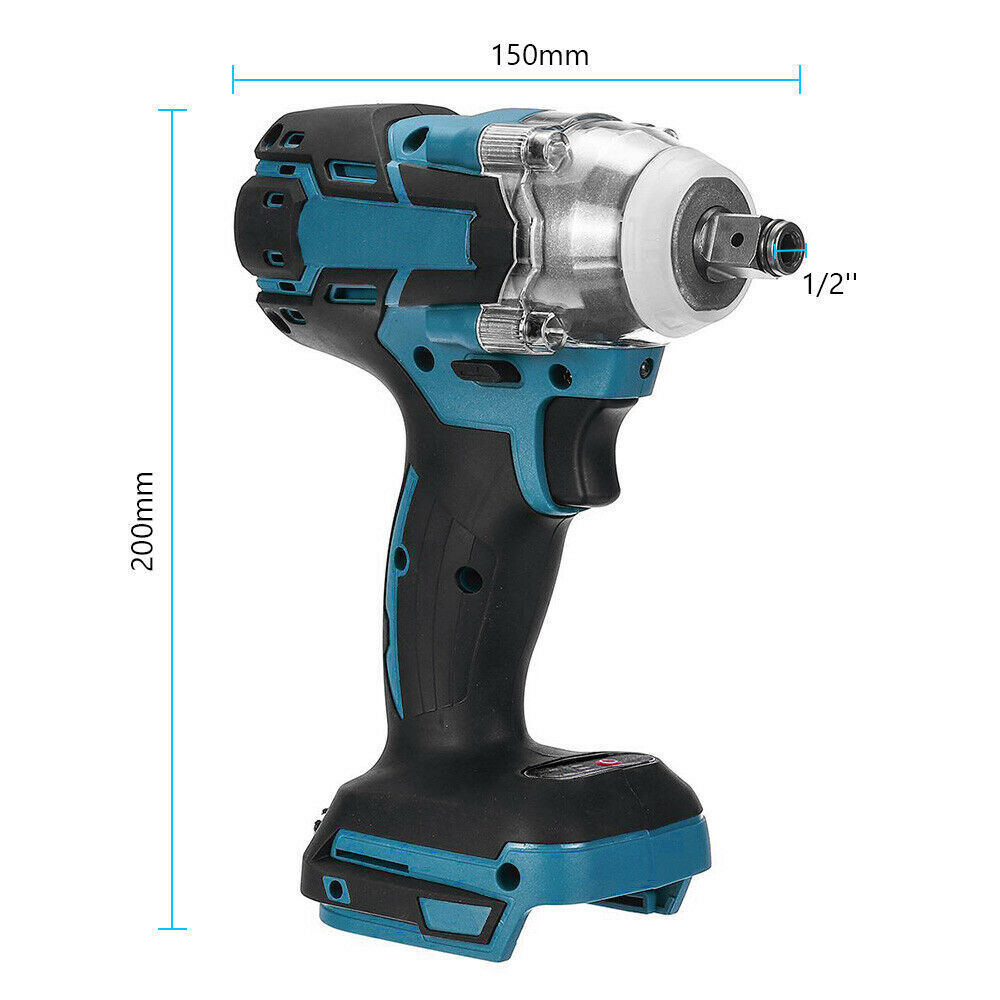 Cordless Electric Impact Wrench Brushless Rattle Gun 1/2" Driver +Large Battery V201-LI0720BU8AUUP