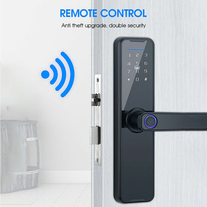 Digital Smart Door Lock Fingerprint APP Key Card Password Electronic Home Lock V201-LOCK290BL8AU