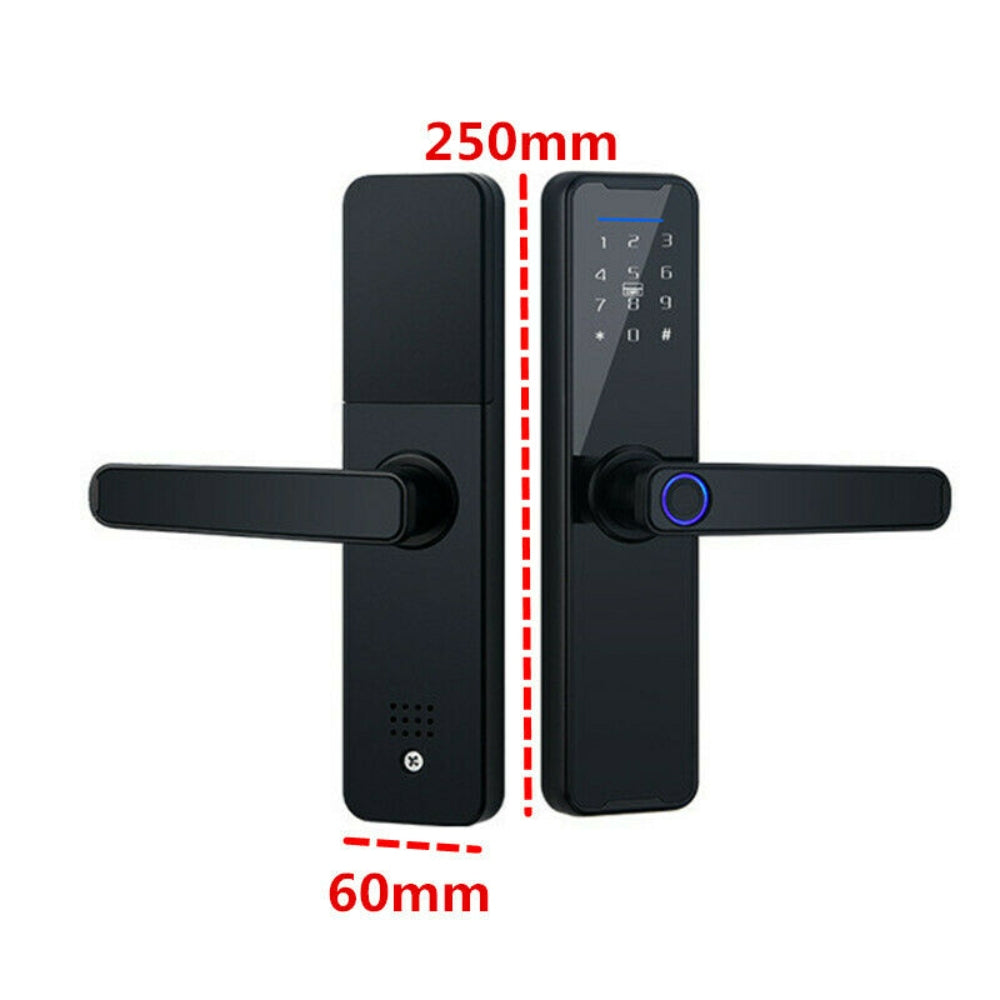 Digital Smart Door Lock Fingerprint APP Key Card Password Electronic Home Lock V201-LOCK290BL8AU
