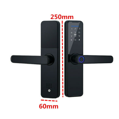 Digital Smart Door Lock Fingerprint APP Key Card Password Electronic Home Lock V201-LOCK290BL8AU