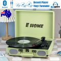 Record Player Vinyl Turntable Bluetooth Speakers Retro Briefcase USB (Turquoise) V201-LPU0001GR8AU