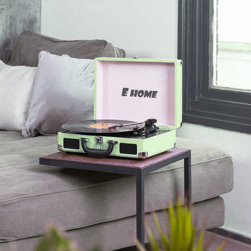 Record Player Vinyl Turntable Bluetooth Speakers Retro Briefcase USB (Turquoise) V201-LPU0001GR8AU