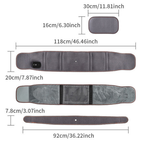 Electric Dual Infrared Light Heat Back Massager Waist Brace Lumbar Support Belt V201-MAS0002GY8AU