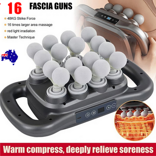 16 Heads Fascia Massage Gun Muscle Relax for Legs,Back,Waist,Hips Massage AU V201-MAS0916BL8AU