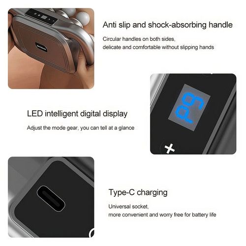 16 Heads Fascia Massage Gun Muscle Relax for Legs,Back,Waist,Hips Massage AU V201-MAS0916BL8AU