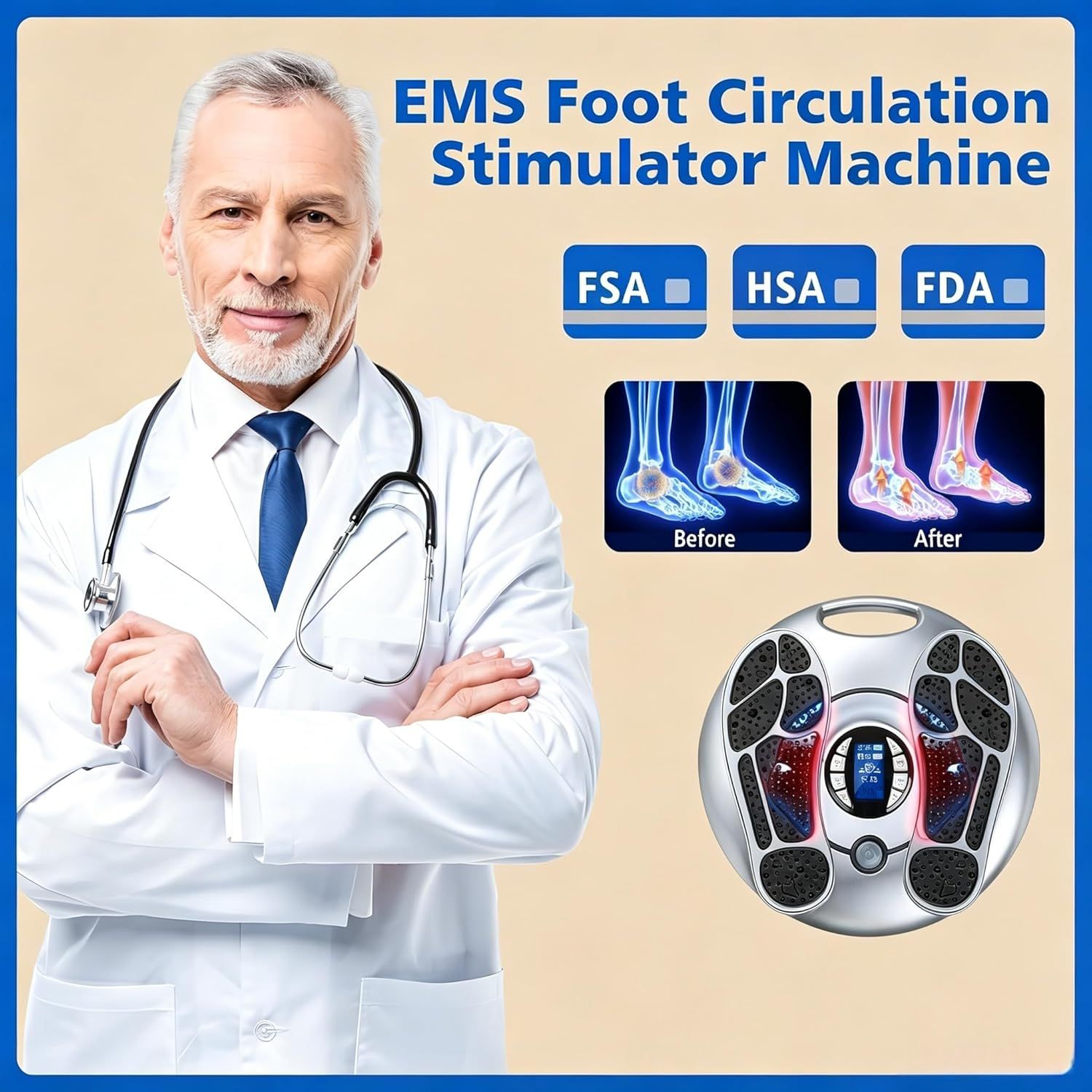 NEW Electromagnetic Foot Circulation Massager Neuropathy for Foot AU V201-MAS2599GY8AU