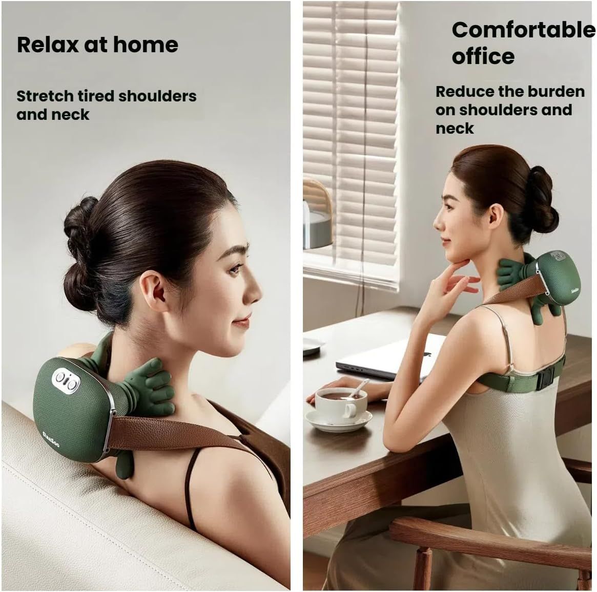 Neck Shoulder Massager, Electric Heated Kneading Back Massager Pain Relief V201-MSJ0001GR8AU