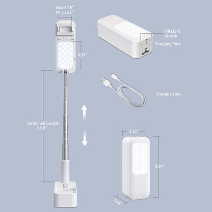 LED Portable Phone Holder Stand Wireless Remote Dimmable Selfie Fill Light Lamp White V201-PM001WH-AU