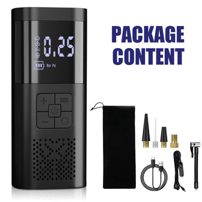 12V Cordless Car Tire Air Inflator Electric Pump Portable Tyre USB Rechargeable V201-PUMP888BL8AU