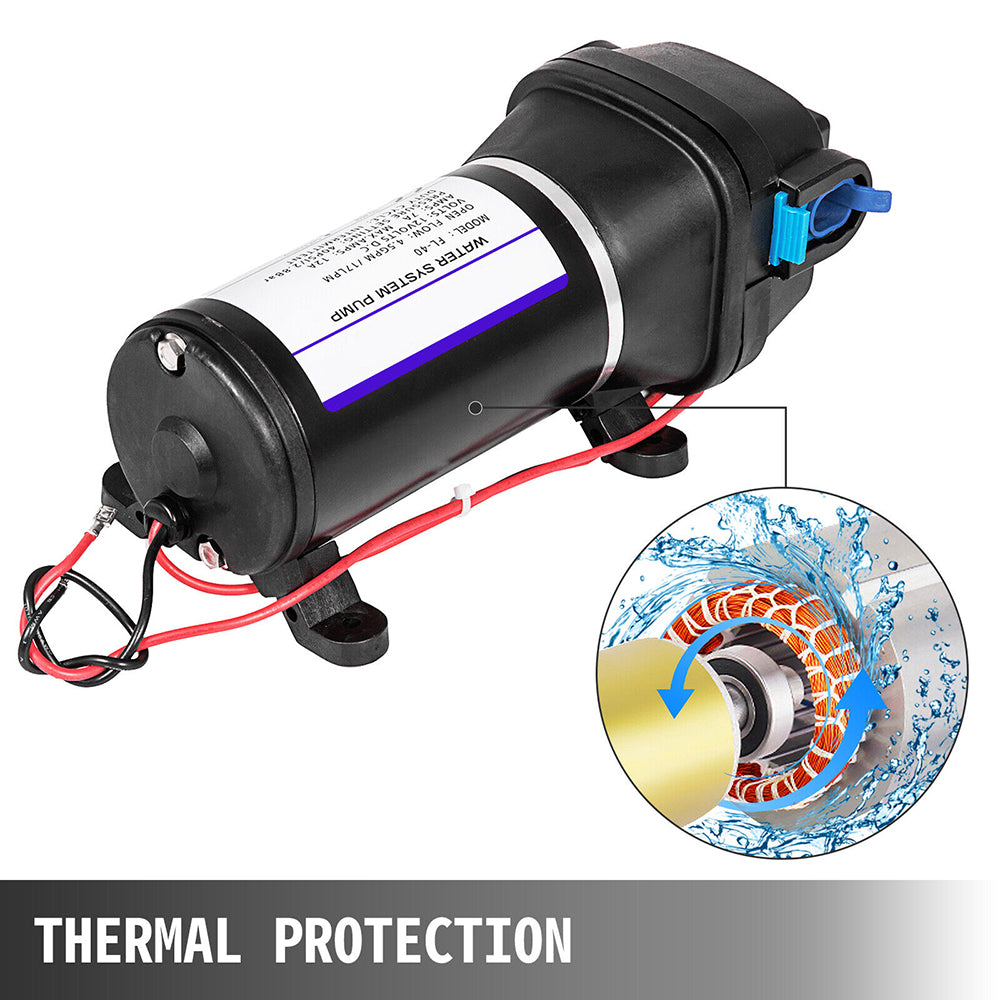 12V Water Pump FL-40 High Pressure 17/10LPM For Caravan Boat Camp Washdown V201-PUMPFL0040AU