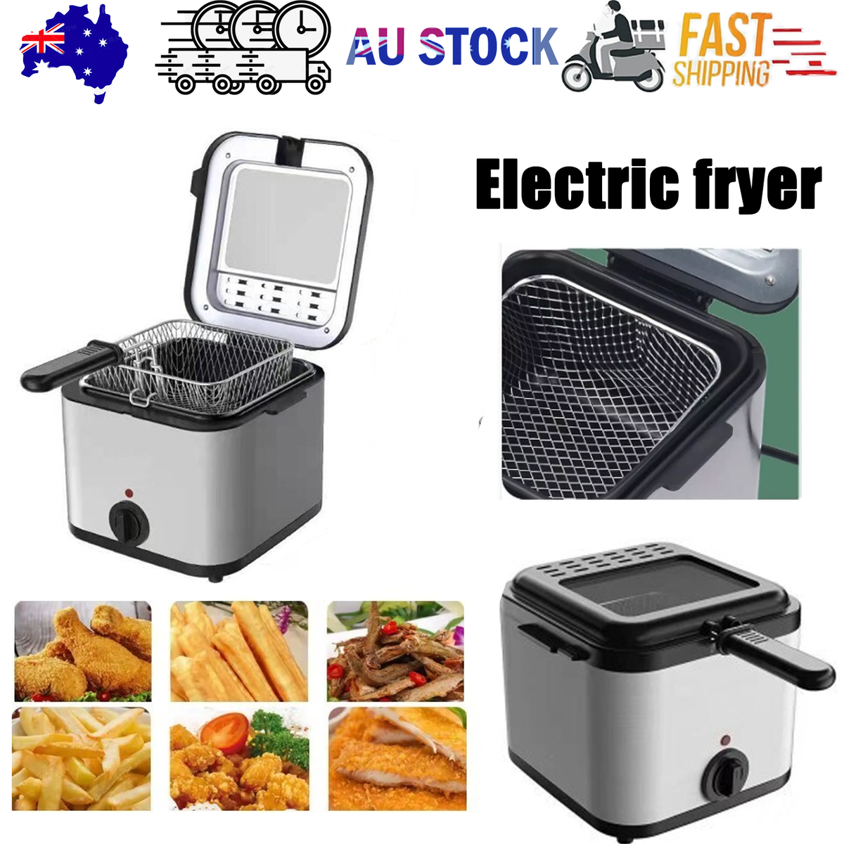 Electric Deep Fryer 2.5L French Frie Machine Oil Hot Pot Fried Chicken Grill V201-QHGMMOREONE001