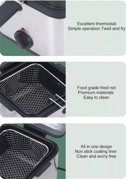 Electric Deep Fryer 2.5L French Frie Machine Oil Hot Pot Fried Chicken Grill V201-QHGMMOREONE001