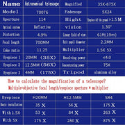 Pro Astronomical Telescope 114mm Aperture 875X Zoom HD High Resolution V201-QHGMMOREONE003