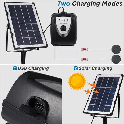 Solar Pond Pump Air Pump Solar Powered Pool Fish Tank Oxygenator Oxygen Aerator V201-QHGMMOREONE005