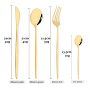 24pc Elegant Stainless Steel Gold Flatware Set Classic Knife Fork Spoon Gift Set V201-QHGMMOREONE007