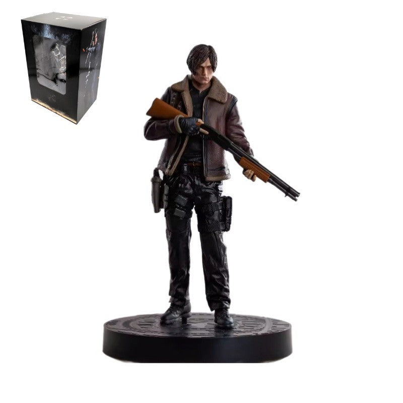 Resident Evil Leon Scott Kennedy Figure Game Model Statue Toy 33cm V201-QHGMMOREONE011