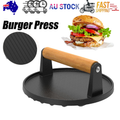 7" Heavy Duty Burger Press W/ Solid Wood Handle for Meat Smasher Hamburger Steak V201-QHGMMOREONE015