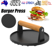 7" Heavy Duty Burger Press W/ Solid Wood Handle for Meat Smasher Hamburger Steak V201-QHGMMOREONE015