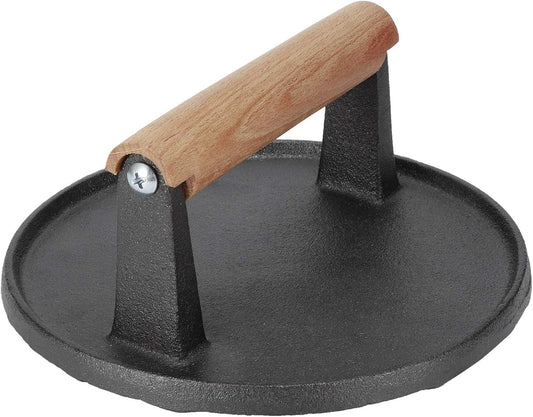 7" Heavy Duty Burger Press W/ Solid Wood Handle for Meat Smasher Hamburger Steak V201-QHGMMOREONE015