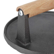 7" Heavy Duty Burger Press W/ Solid Wood Handle for Meat Smasher Hamburger Steak V201-QHGMMOREONE015