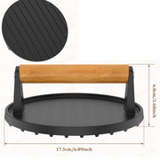 7" Heavy Duty Burger Press W/ Solid Wood Handle for Meat Smasher Hamburger Steak V201-QHGMMOREONE015