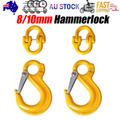 8/10mm Hammerlock +Eye Sling Hook Safety Chain Caravan Trailer connecting Extend V201-QHGMMOREONE016