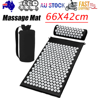 Black Massage Acupressure Mat Yoga Sit Lying Mats Pain Stress Soreness Relax AU NEW V201-QHGMMOREONE019