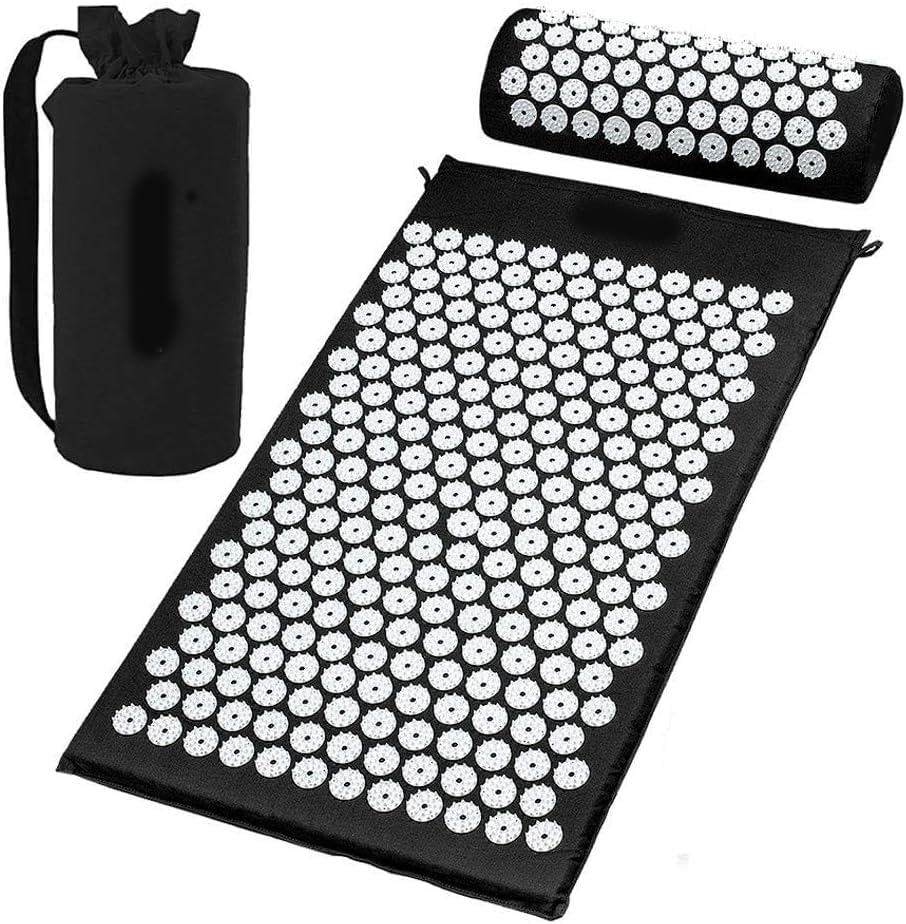 Black Massage Acupressure Mat Yoga Sit Lying Mats Pain Stress Soreness Relax AU NEW V201-QHGMMOREONE019