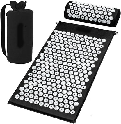Black Massage Acupressure Mat Yoga Sit Lying Mats Pain Stress Soreness Relax AU NEW V201-QHGMMOREONE019